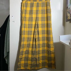 SHEIN Yellow and Blue Plaid Fabric size medium